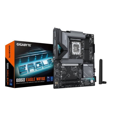 GIGABYTE B860 EAGLE WIFI6E Carte mère - Processeurs Intel Core Ultra, VRM 12+1+2+1 phases, jusqu'à 9066MHz DDR5, 1xPCIe 5.0 +