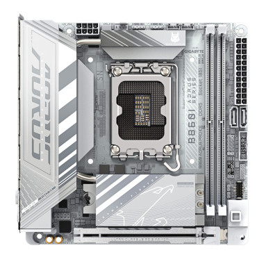 GIGABYTE B860I AORUS PRO ICE Carte mère - Processeurs Intel Core Ultra, VRM 8+1+2+1 phases, jusqu'à 9200MHz DDR5, 1xPCIe 5.0 +