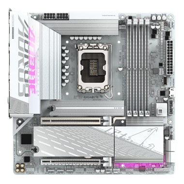 GIGABYTE B860M AORUS ELITE WF6E ICE Carte mère - Processeurs Intel Core Ultra, VRM 12+1+2+1 phases, jusqu'à 9200MHz DDR5,