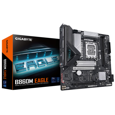 GIGABYTE B860M EAGLE Carte mère - Processeurs Intel Core Ultra, VRM 6+1+2+1 phases, jusqu'à 9066MHz DDR5, 1xPCIe 5.0 + 1xPCIe