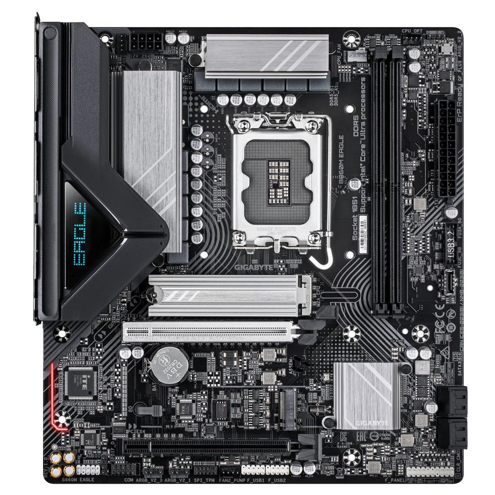 GIGABYTE B860M EAGLE Carte mère - Processeurs Intel Core Ultra, VRM 6+1+2+1 phases, jusqu'à 9066MHz DDR5, 1xPCIe 5.0 + 1xPCIe
