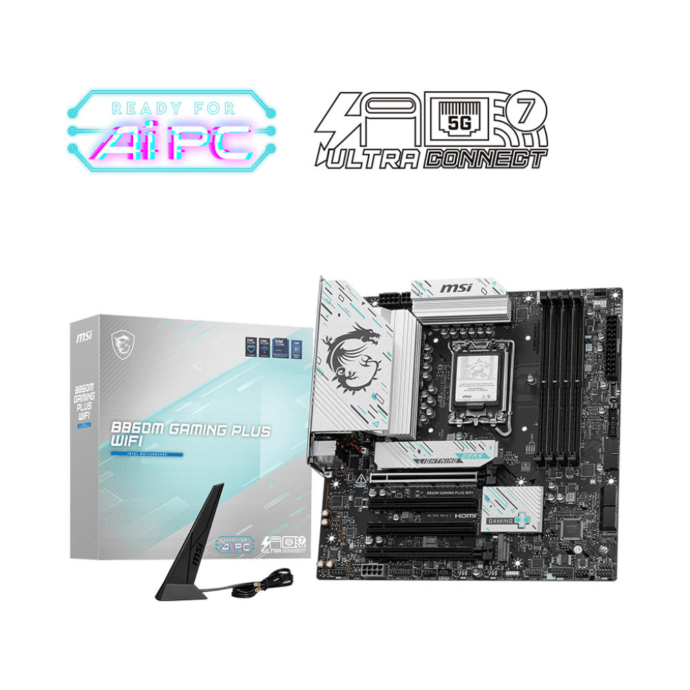MSI B860M GAMING PLUS WIFI carte mère Intel B860 LGA 1851 (Socket V1) micro ATX MSI B860M GAMING PLUS WIFI carte mère Intel B860 LGA 1851 (Socket V1) micro ATX