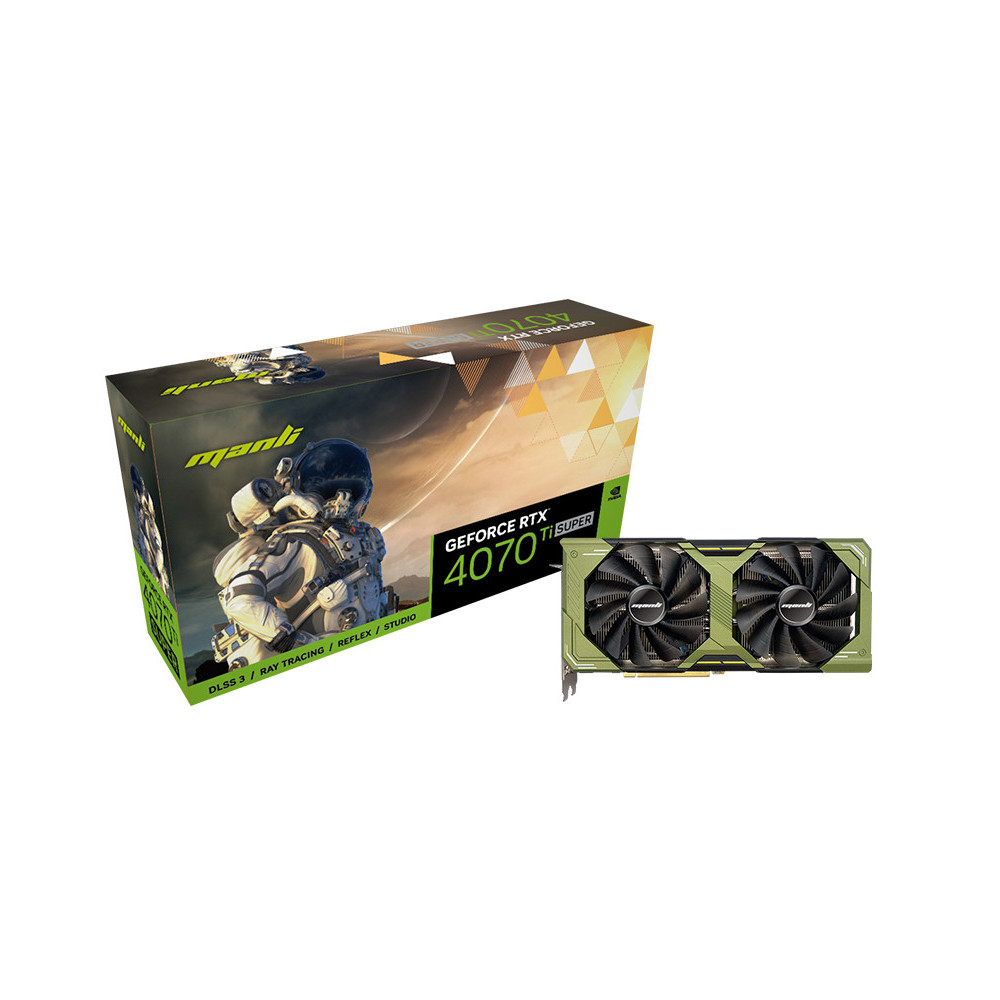 Manli M-NRTX4070TIS 6RMHPPP-M2592 NVIDIA GeForce RTX 4070 Ti SUPER 16 Go GDDR6X Manli M-NRTX4070TIS 6RMHPPP-M2592 NVIDIA GeForce RTX 4070 Ti SUPER 16 Go GDDR6X