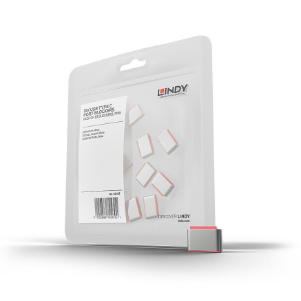 Lindy 40437 bloqueur de port USB Type-C Rose 10 pièce(s)