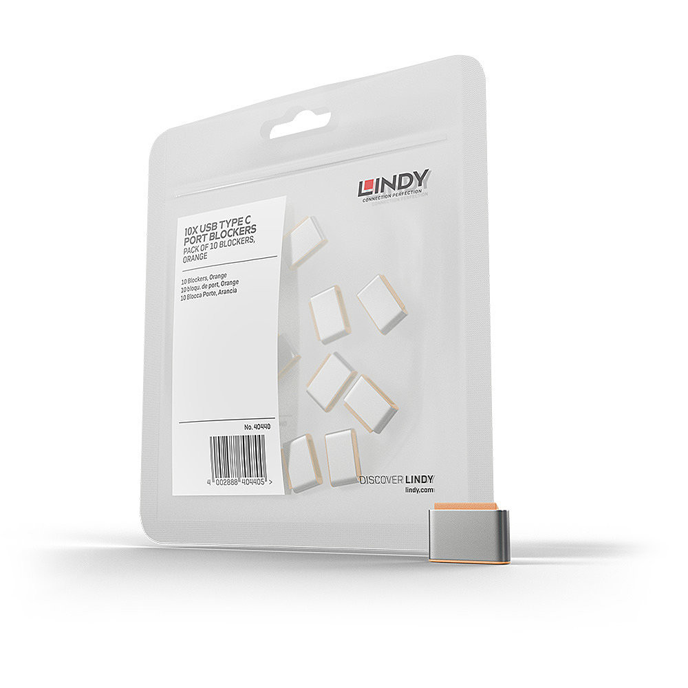 Lindy 40440 bloqueur de port USB Type-C Orange Acrylonitrile-Butadiène-Styrène (ABS) 10 pièce(s) Lindy 40440 bloqueur de port USB Type-C Orange Acrylonitrile-Butadiène-Styrène (ABS) 10 pièce(s)