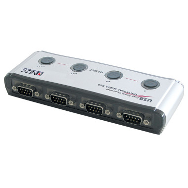 Lindy 42858 convertisseur série, répéteur et isolateur USB 1.1 RS-232 Noir, Argent