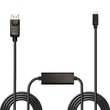 Lindy 43307 câble vidéo et adaptateur 10 m USB Type-C DisplayPort Noir