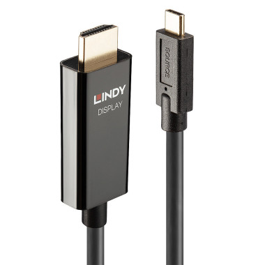 Lindy 43315 câble vidéo et adaptateur 5 m USB Type-C HDMI Type A (Standard) Noir