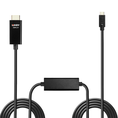 Lindy 43315 câble vidéo et adaptateur 5 m USB Type-C HDMI Type A (Standard) Noir