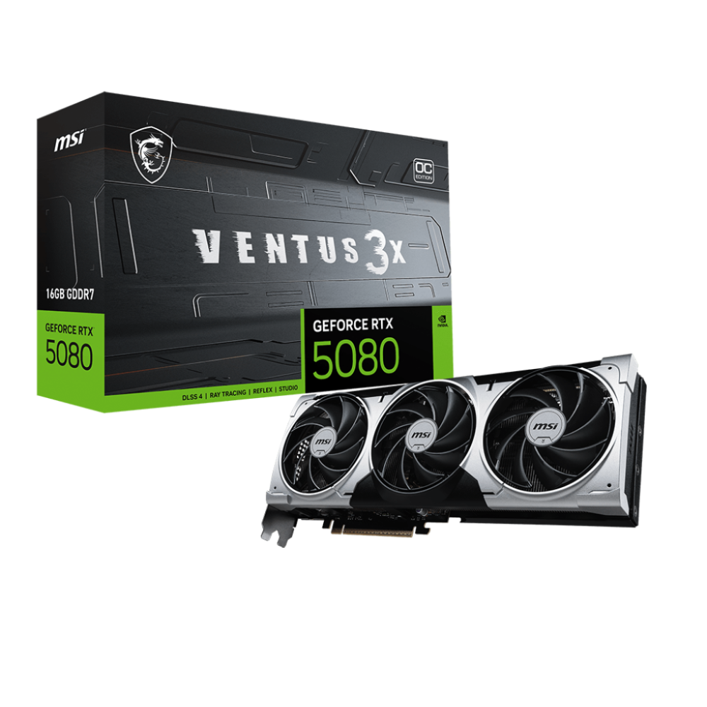 MSI00046226 MSI GeForce RTX 5080 16G VENTUS 3X OC PLUS MSI00046226 MSI GeForce RTX 5080 16G VENTUS 3X OC PLUS