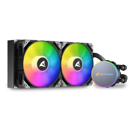 Sharkoon S70 rgb Boitier PC, Processeur Refroidisseur de liquide tout-en-un 12 cm Noir 1 pièce(s)
