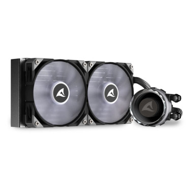 Sharkoon S80 RGB Boitier PC, Processeur Refroidisseur de liquide tout-en-un 12 cm Noir 1 pièce(s)