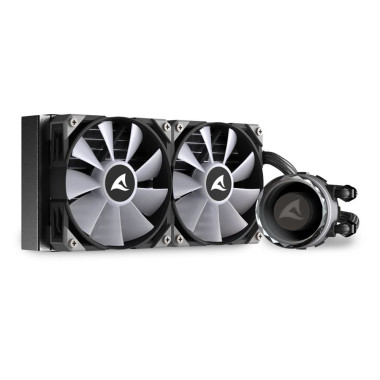 Sharkoon S80 RGB Boitier PC, Processeur Refroidisseur de liquide tout-en-un 12 cm Noir 1 pièce(s)
