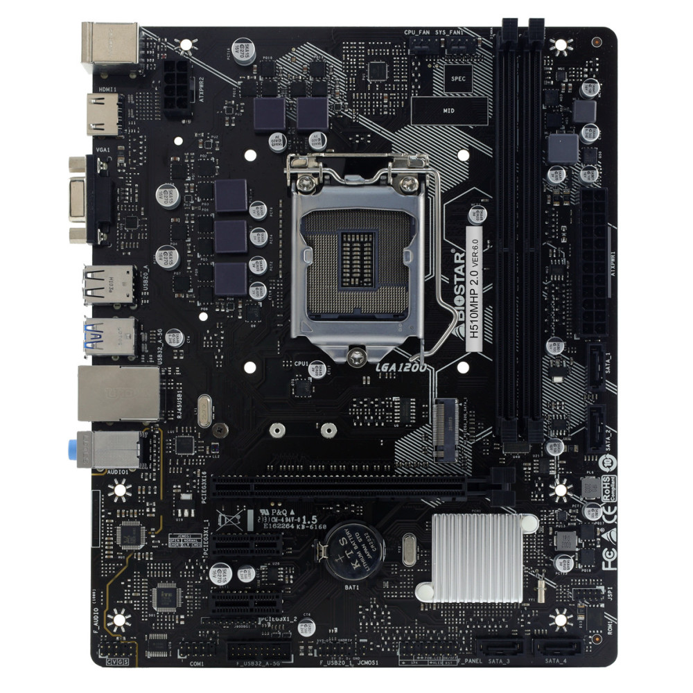 Biostar H510MHP 2.0 carte mère Intel H510 LGA 1200 (Socket H5) micro ATX Biostar H510MHP 2.0 carte mère Intel H510 LGA 1200 (Socket H5) micro ATX