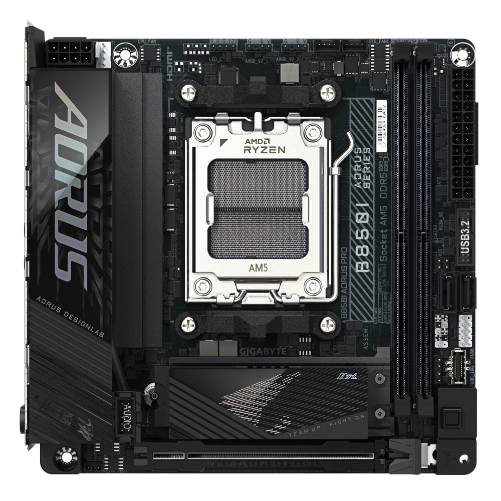 GIGABYTE B850I AORUS PRO Carte Mère - Processeurs AMD Ryzen Série 9000, VRM numérique 8+2+1 phases, jusqu'à 8400MHz DDR5 (OC),
