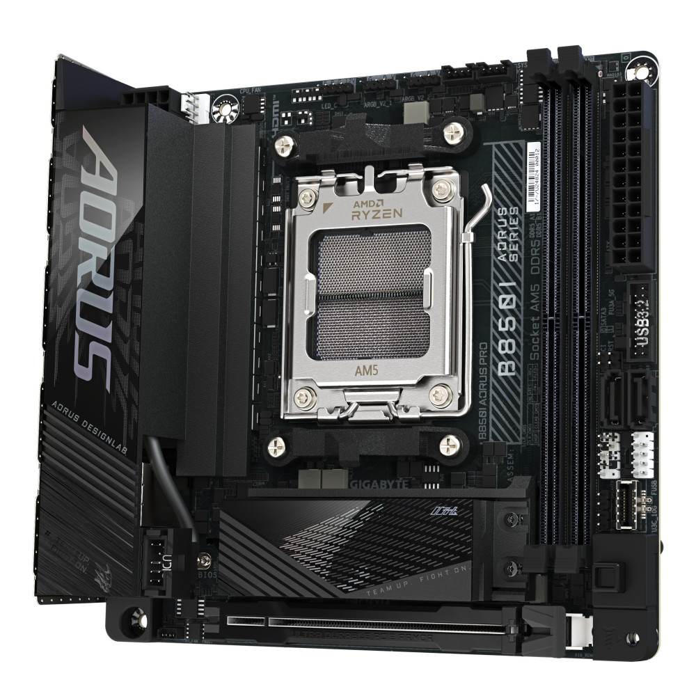 GIGABYTE B850I AORUS PRO Carte Mère - Processeurs AMD Ryzen Série 9000, VRM numérique 8+2+1 phases, jusqu'à 8400MHz DDR5 (OC),