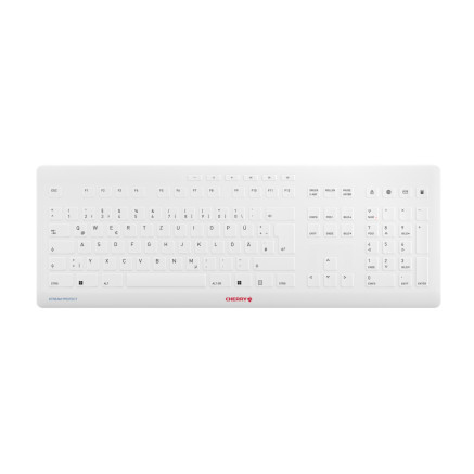 CHERRY Stream clavier Universel FR sans fil +USB QWERTZ Allemand Blanc