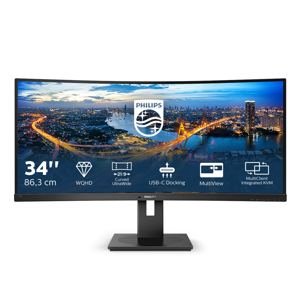 Philips B Line 346B1C 00 écran plat de PC 86,4 cm (34") 3440 x 1440 pixels Quad HD LCD Noir Philips B Line 346B1C 00 écran plat de PC 86,4 cm (34") 3440 x 1440 pixels Quad HD LCD Noir