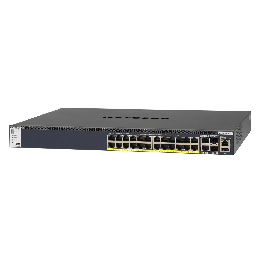 NETGEAR M4300-28G-PoE+ Géré L2 L3 L4 10G Ethernet (100 1000 10000) Connexion Ethernet, supportant l'alimentation via ce port