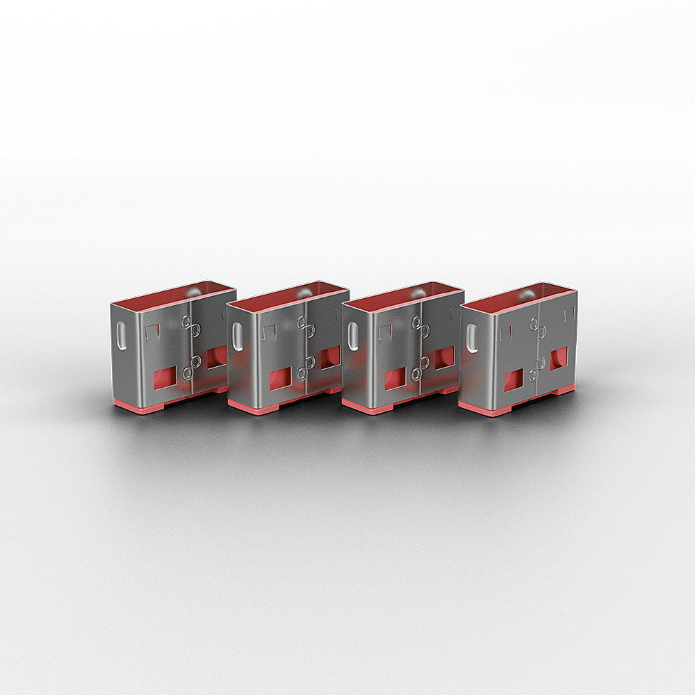 Lindy 40460 bloqueur de port USB Type-A Rose Acrylonitrile-Butadiène-Styrène (ABS) 10 pièce(s)
