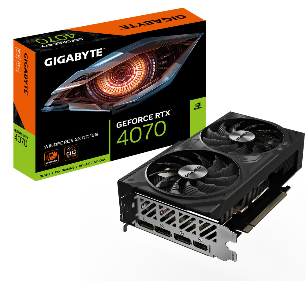 GIGABYTE GeForce RTX 4070 WINDFORCE 2X OC 12G NVIDIA 12 Go GDDR6X GIGABYTE GeForce RTX 4070 WINDFORCE 2X OC 12G NVIDIA 12 Go GDDR6X
