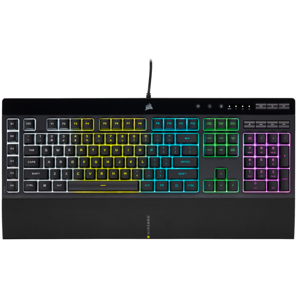 Corsair K55 RGB PRO clavier Jouer USB QWERTZ Allemand Noir Corsair K55 RGB PRO clavier Jouer USB QWERTZ Allemand Noir