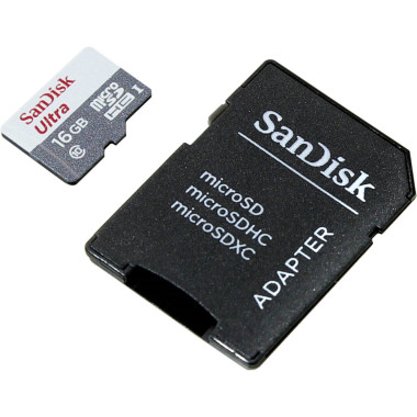 SanDisk Ultra MicroSDHC 16GB UHS-I + SD Adapter 16 Go Classe 10