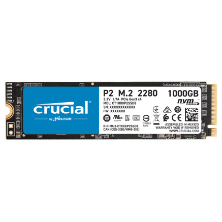 Crucial P2 1 To M.2 PCI Express 3.0 NVMe