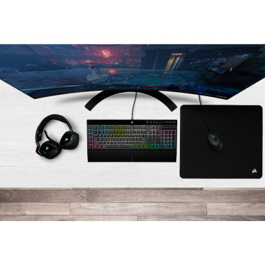 Corsair K55 RGB PRO XT clavier Jouer USB QWERTY Allemand Noir