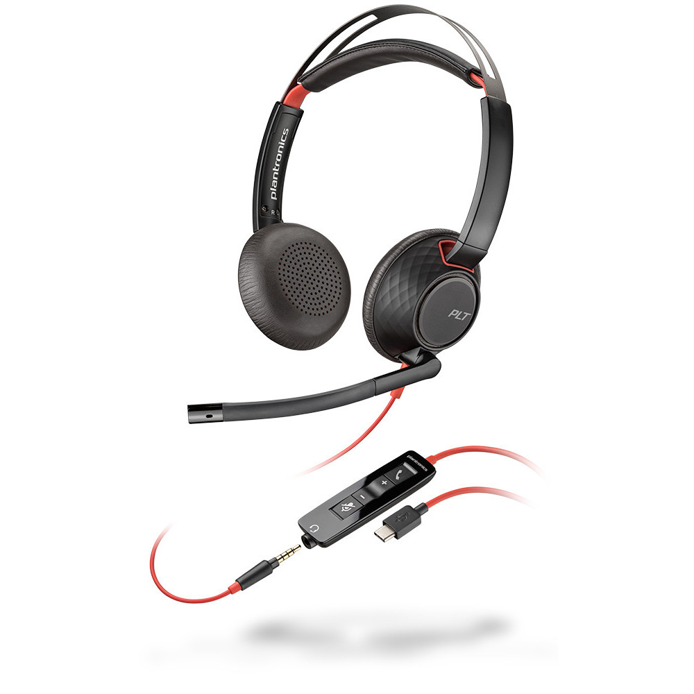 POLY Blackwire 5220 Casque Avec fil Arceau Bureau Centre d'appels USB Type-C Noir POLY Blackwire 5220 Casque Avec fil Arceau Bureau Centre d'appels USB Type-C Noir
