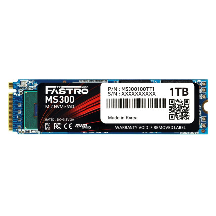 FASTRO MS300-100TTI disque SSD 1 To M.2 PCI Express 4.0 NVMe 3D TLC NAND