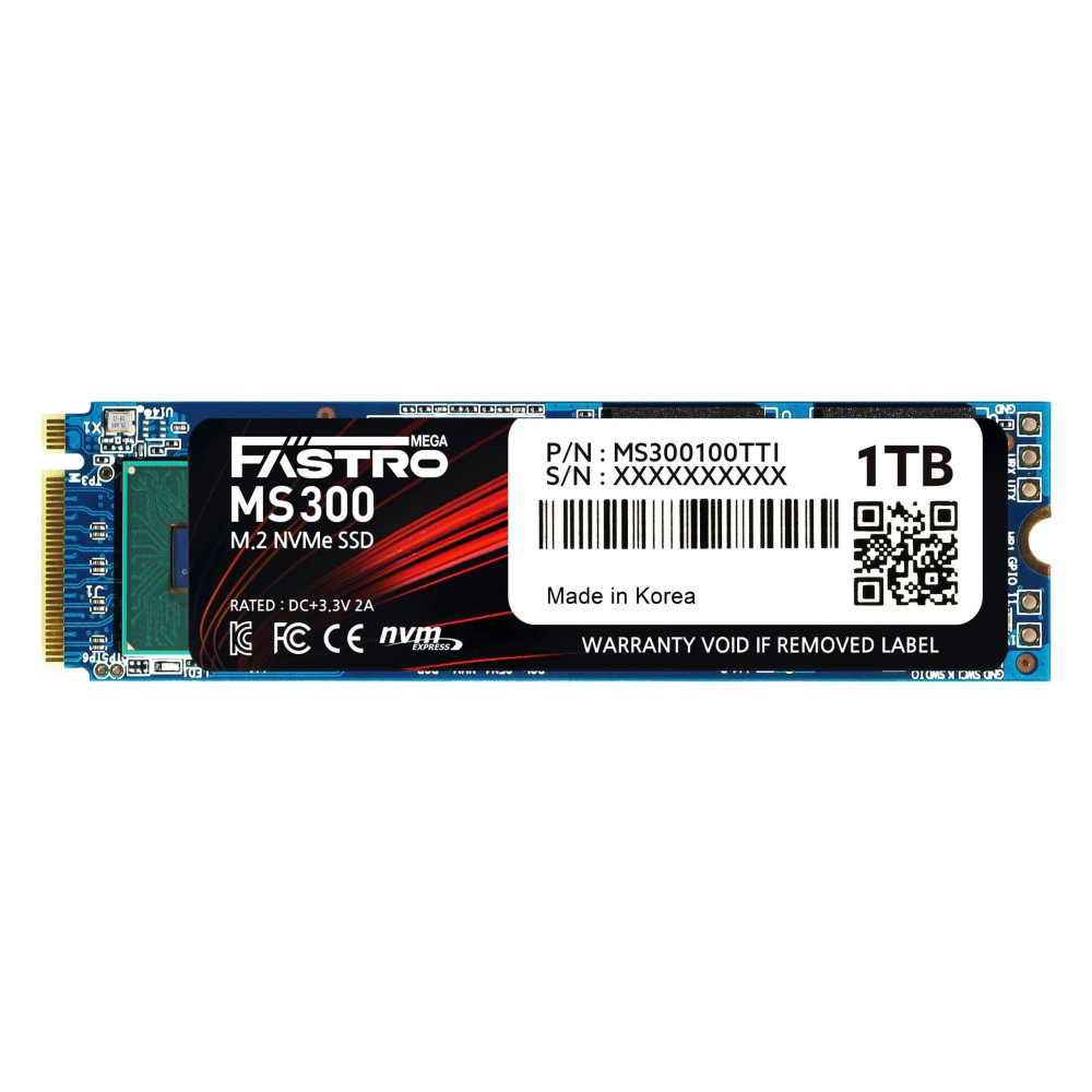 FASTRO MS300-100TTI disque SSD 1 To M.2 PCI Express 4.0 NVMe 3D TLC NAND FASTRO MS300-100TTI disque SSD 1 To M.2 PCI Express 4.0 NVMe 3D TLC NAND