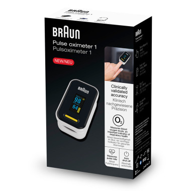 Braun YK-81CEU oxymètre de pouls Noir, Acier inoxydable