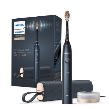 Philips DiamondClean Prestige 9900 DiamondClean Prestige HX9992 12 Brosse à dents électrique avec SenseIQ - Bleu nuit