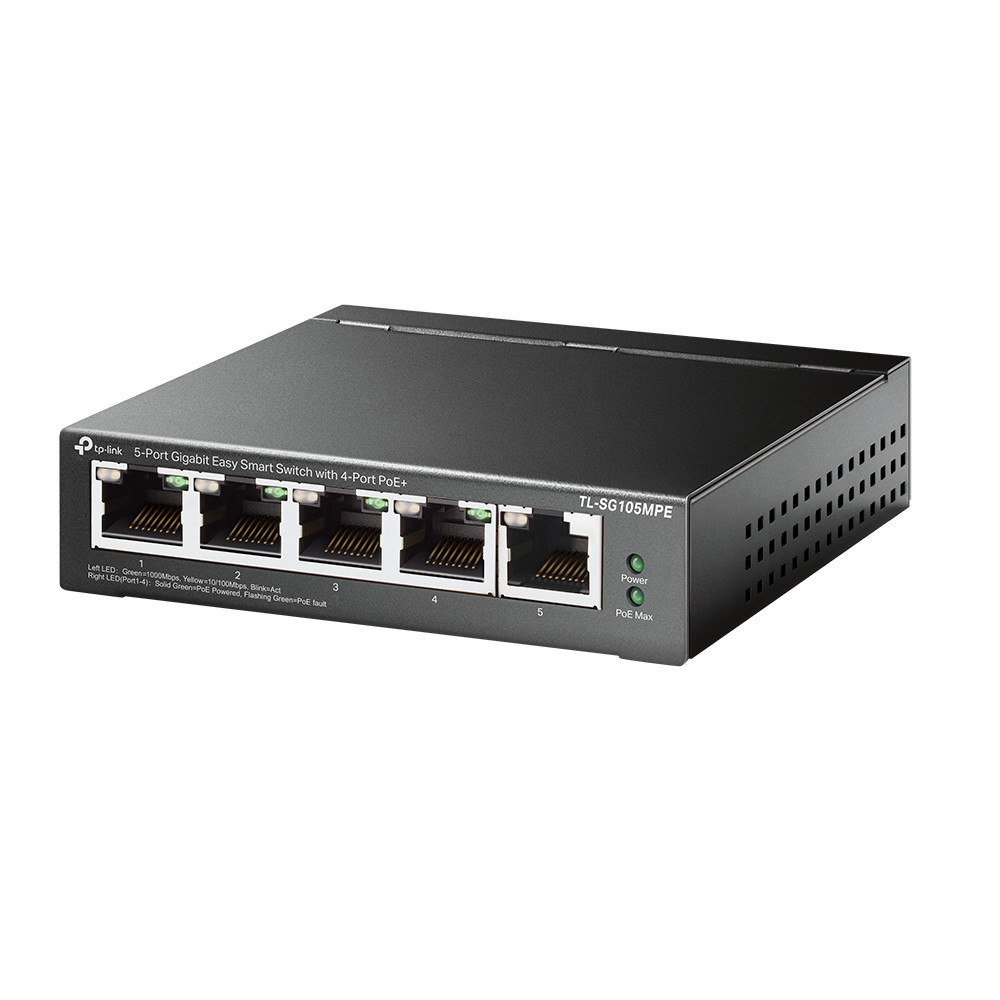TP-Link TL-SG105MPE commutateur réseau L2 Gigabit Ethernet (10 100 1000) Connexion Ethernet, supportant l'alimentation via ce TP-Link TL-SG105MPE commutateur réseau L2 Gigabit Ethernet (10 100 1000) Connexion Ethernet, supportant l'alimentation via ce