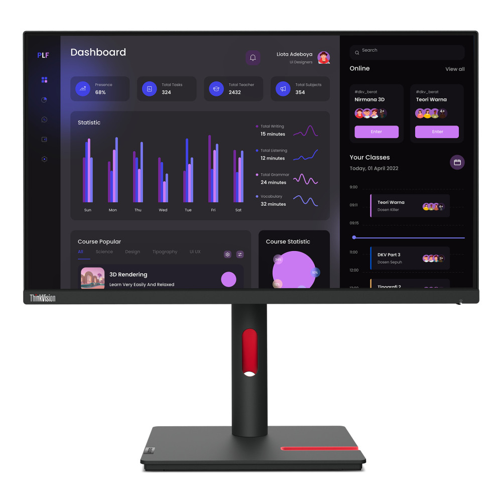 Lenovo ThinkVision T24i-30 LED display 60,5 cm (23.8") 1920 x 1080 pixels Full HD Noir Lenovo ThinkVision T24i-30 LED display 60,5 cm (23.8") 1920 x 1080 pixels Full HD Noir