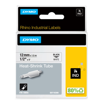 DYMO Bagues Thermorétractables IND- 12mm x1,5m