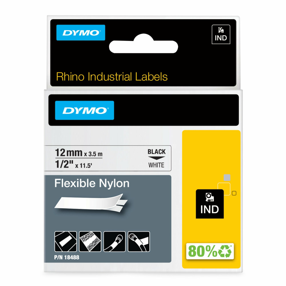 DYMO IND Nylon flexible - 12mm x 3,5m BW DYMO IND Nylon flexible - 12mm x 3,5m BW