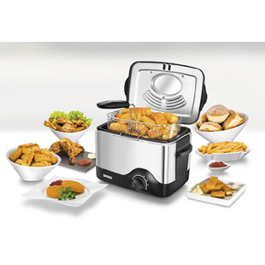 Unold 58615 friteuse Unique Autonome 1200 W Noir, Acier inoxydable