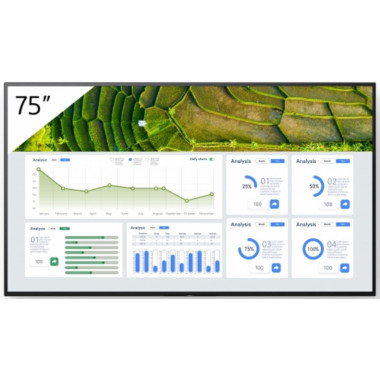 Sony FW-75BZ30L affichage de messages Écran plat de signalisation numérique 190,5 cm (75") LCD Wifi 440 cd m² 4K Ultra HD Noir