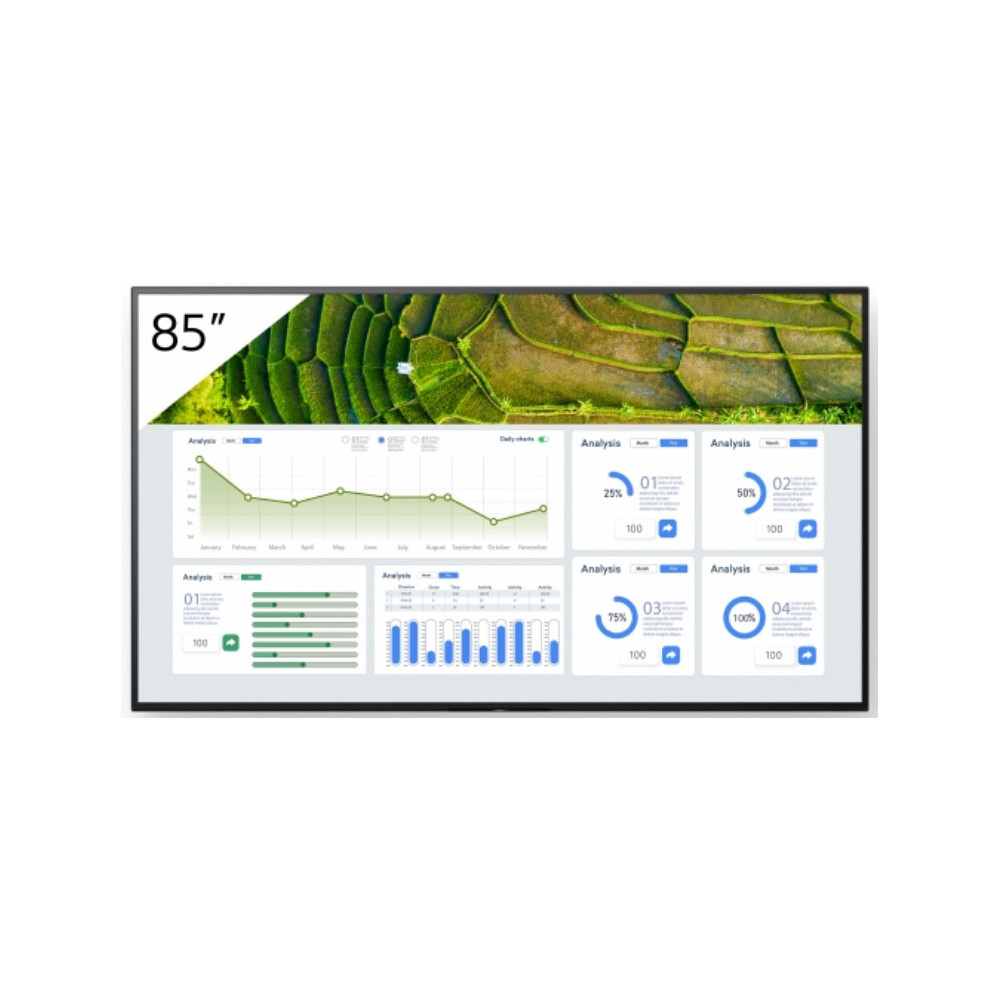 Sony FW-85BZ30L affichage de messages Écran plat de signalisation numérique 2,16 m (85") LCD Wifi 440 cd m² 4K Ultra HD Noir Sony FW-85BZ30L affichage de messages Écran plat de signalisation numérique 2,16 m (85") LCD Wifi 440 cd m² 4K Ultra HD Noir