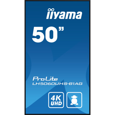 iiyama LH5060UHS-B1AG affichage de messages Carte A numérique 125,7 cm (49.5") LED Wifi 500 cd m² 4K Ultra HD Noir Intégré dans