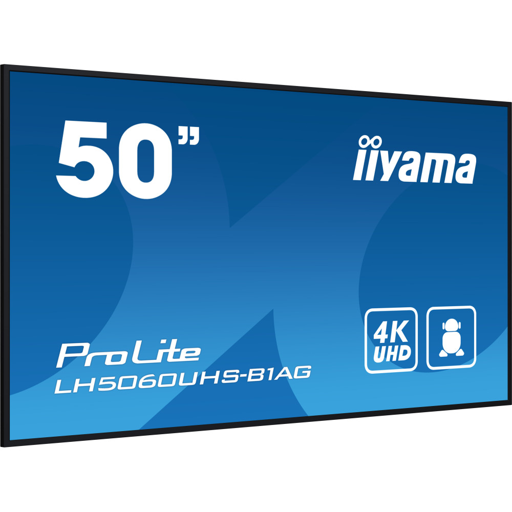 iiyama LH5060UHS-B1AG affichage de messages Carte A numérique 125,7 cm (49.5") LED Wifi 500 cd m² 4K Ultra HD Noir Intégré dans