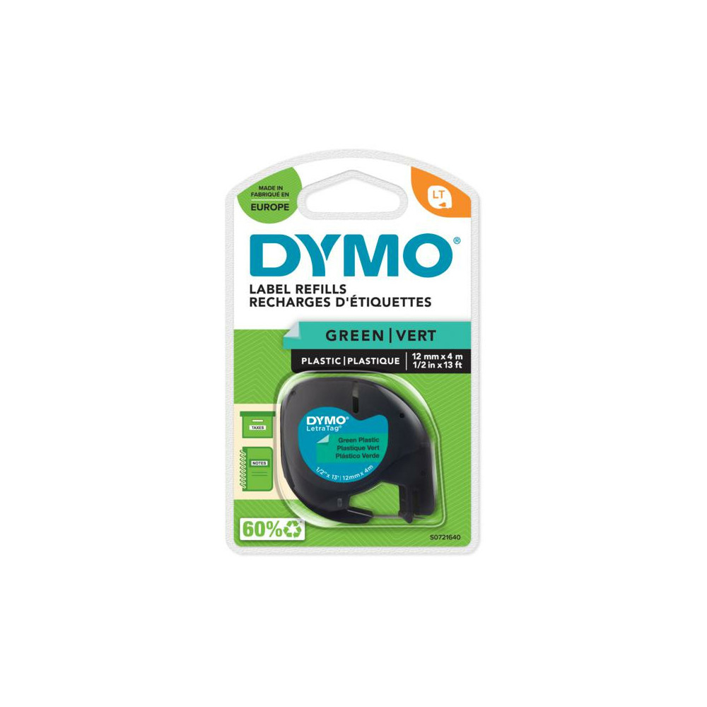 DYMO S0721640 ruban d'étiquette Noir sur vert