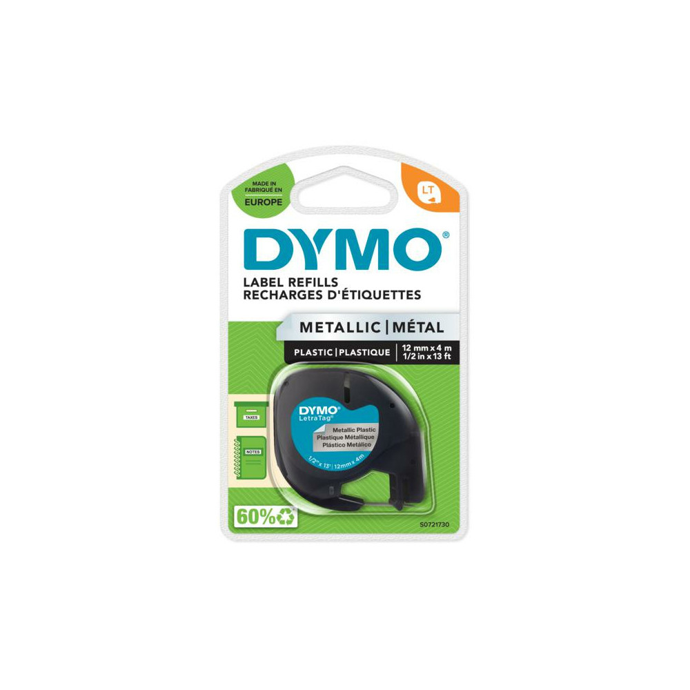 DYMO S0721730 ruban d'étiquette Noir sur fond métallique