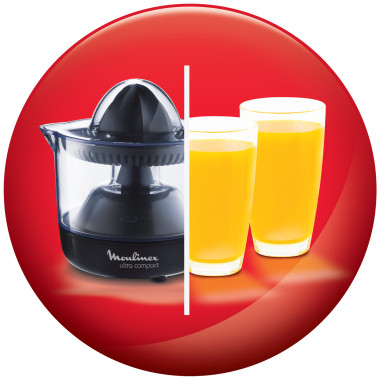Moulinex PC1208 presse-agrume électrique 0,45 L 25 W Noir, Transparent