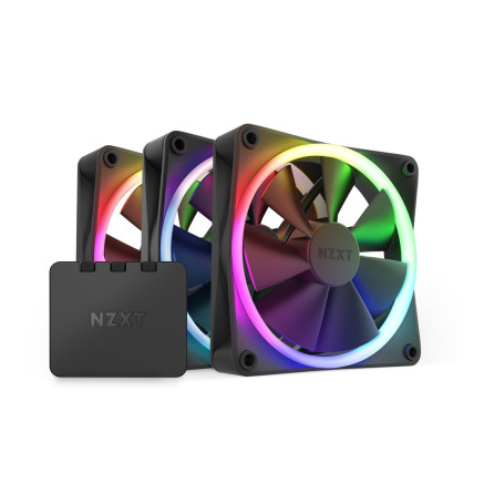 NZXT F120 RGB Triple Pack Boitier PC Ventilateur 12 cm Noir 3 pièce(s)