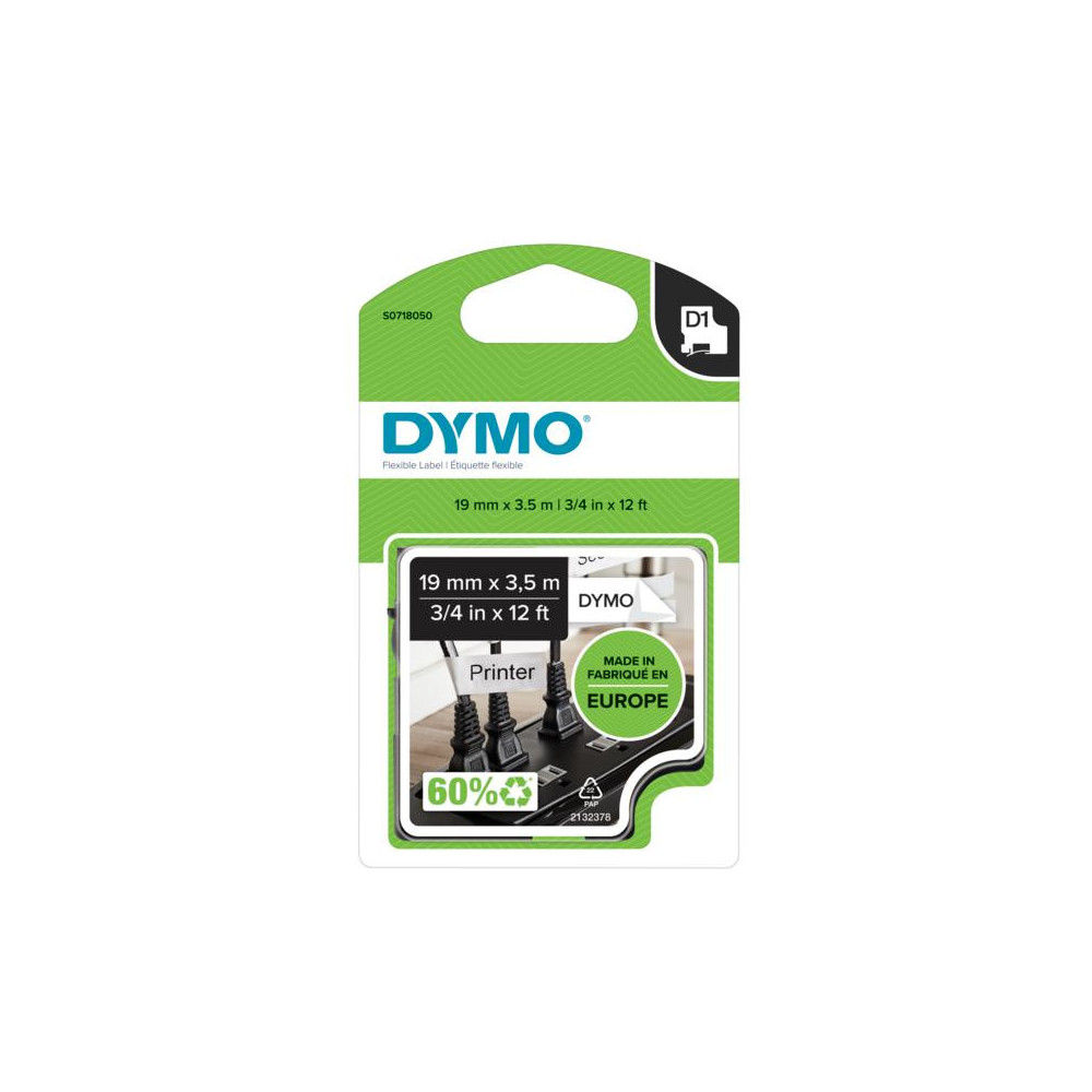 DYMO D1 - Durable Étiquettes - Noir sur blanc - 19mm x 5.5m