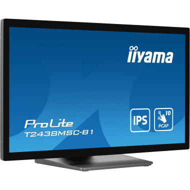 iiyama ProLite T2438MSC-B1 écran plat de PC 60,5 cm (23.8") 1920 x 1080 pixels Full HD LED Écran tactile Noir