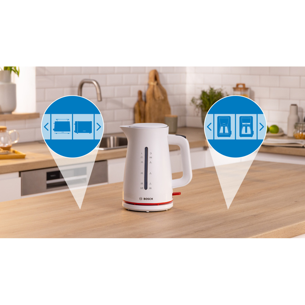 Bosch TWK3M121 bouilloire 1,7 L 2400 W Blanc